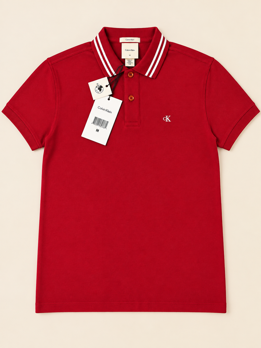 Product title: Calvin Klein Men's Classic Fit Polo Shirt – Red – Medium