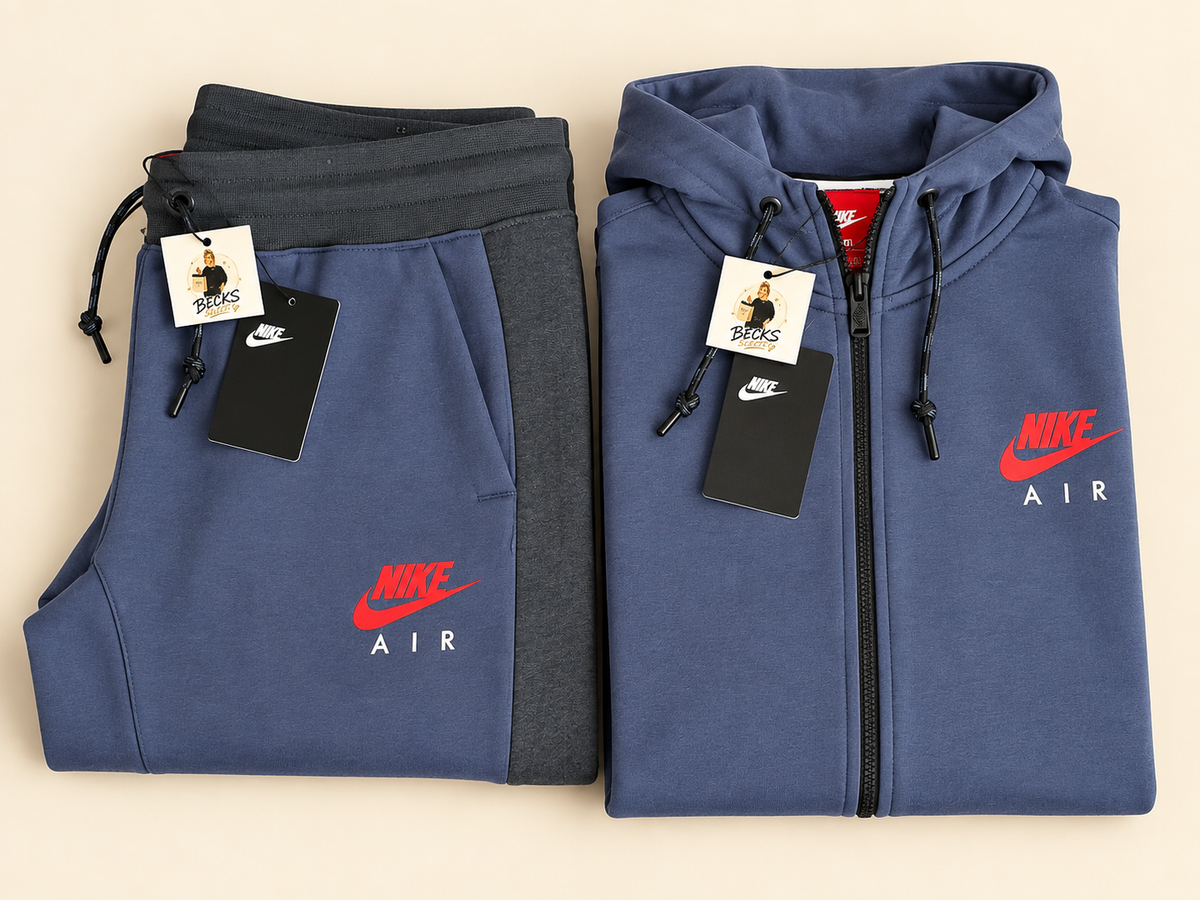 Nike Air Colour Block Full Tracksuit Set – Blue/Grey