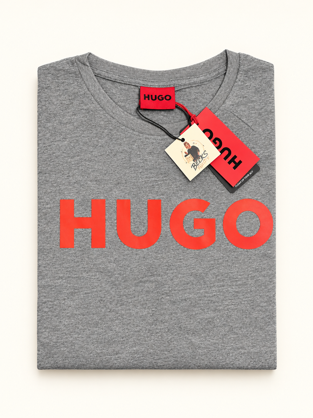 HUGO Men’s Logo T-Shirt – Grey Marl