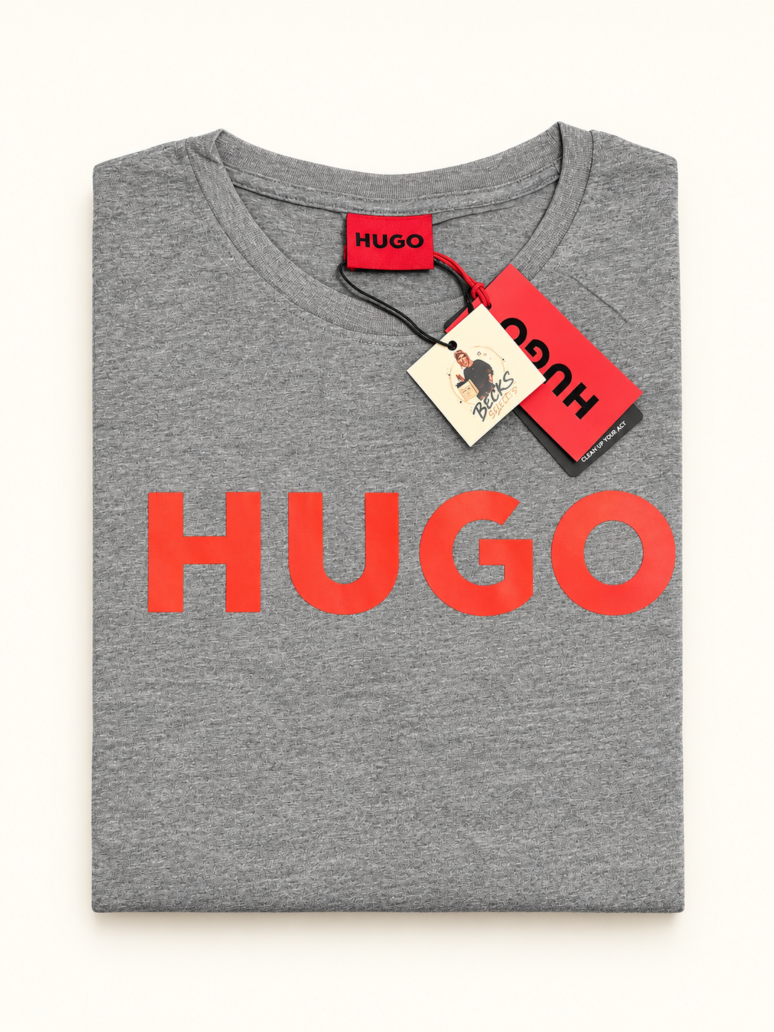 HUGO Men’s Logo T-Shirt – Grey Marl