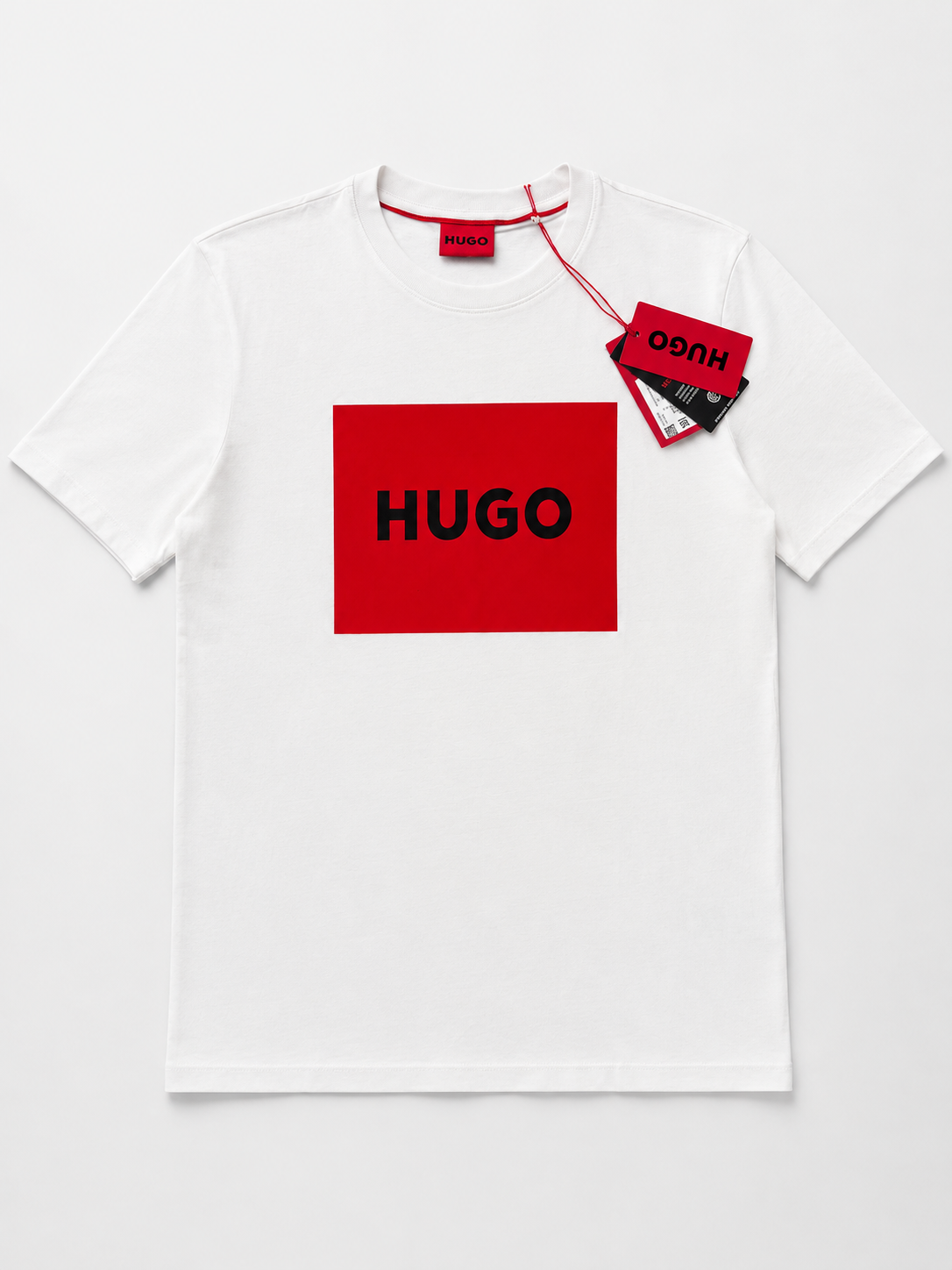 HUGO Men’s White Logo T-Shirt – Large
